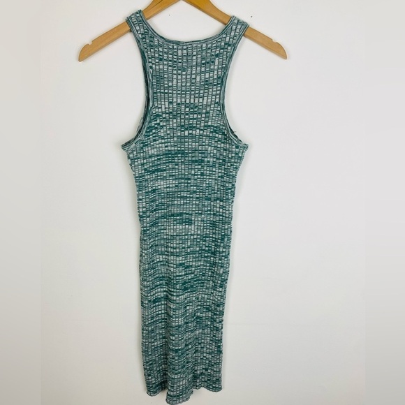 NWT Forever 21 Green and Cream Size L Sleeveless Sweater Dress Ribbed Bodycon - Picture 8 of 8